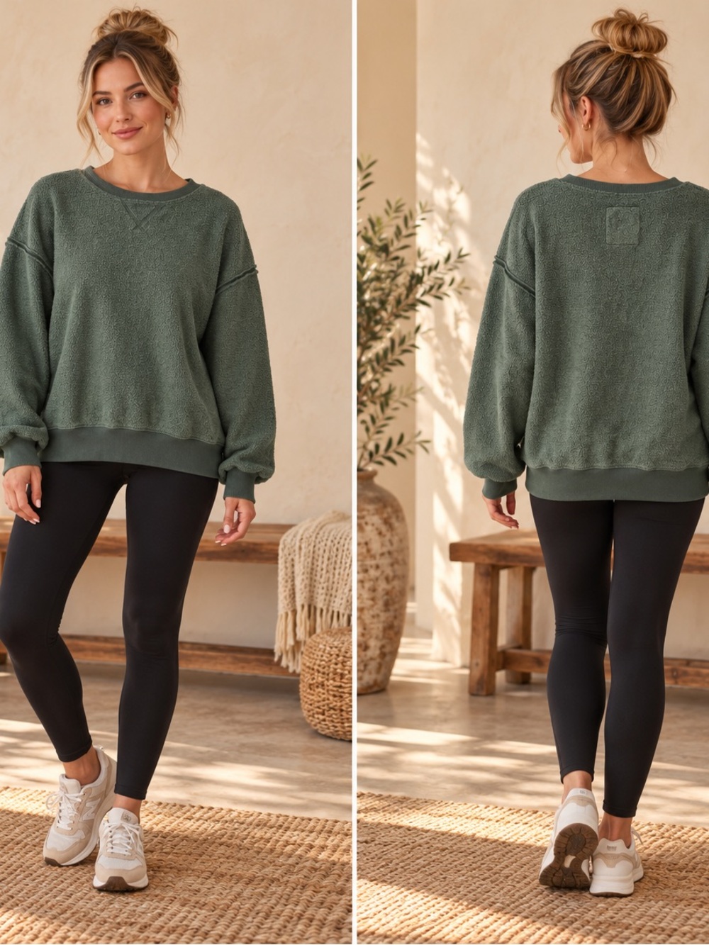 AE Cozy Olive Green Pullover Sweatshirt - Casual Women's Sweater